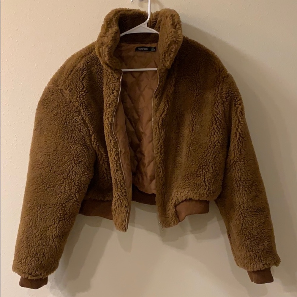 Faux fur brown jacket